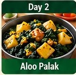 Day 2 Aloo Palak tiffin dish