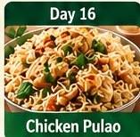 Day 16 Chicken Pulao tiffin dish