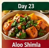 Day 23 Aloo Shimla tiffin dish