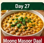 Day 27 Moong Masoor Daal tiffin dish