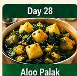 Day 28 Aloo Palak tiffin dish
